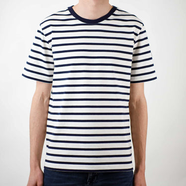 Two-tone striped short-sleeved t-shirt