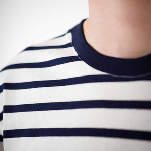 Two-tone striped short-sleeved t-shirt