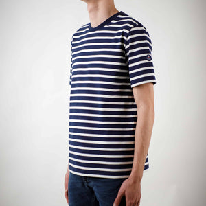 T-shirt rayé bicolore manche courte