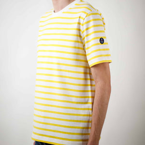 Two-tone striped short-sleeved t-shirt