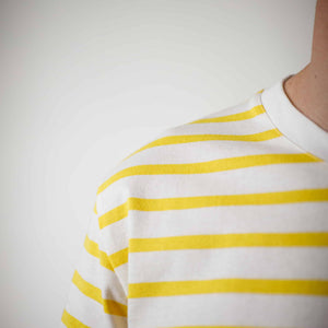 Two-tone striped short-sleeved t-shirt