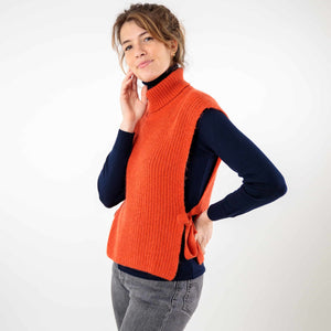 Pull sans manches col roulé