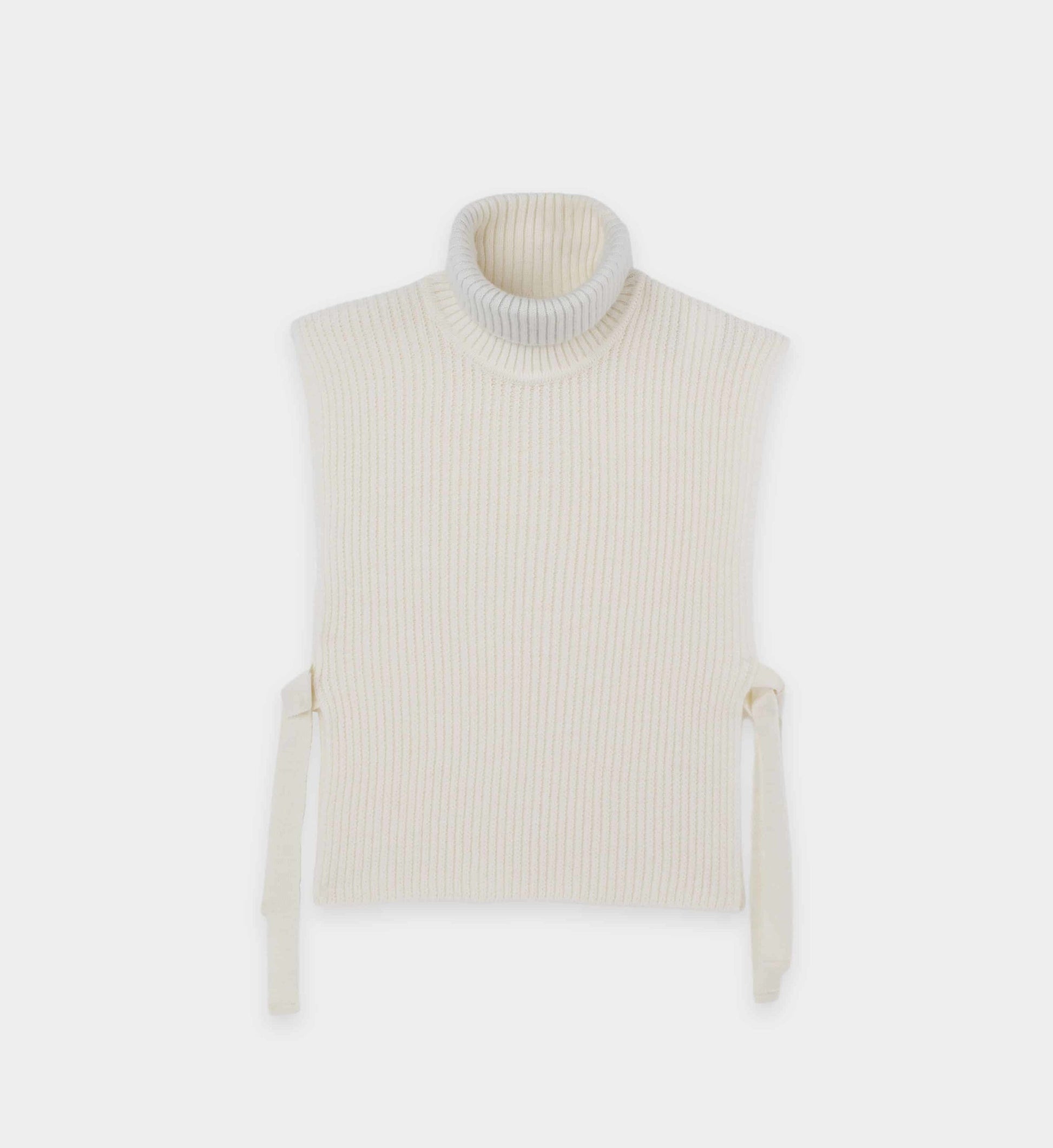 Pull sans manches col roulé