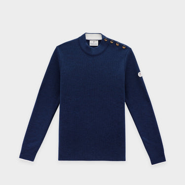 Plain sailor sweater with contrasting interior