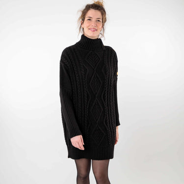 Loose cable-knit dress