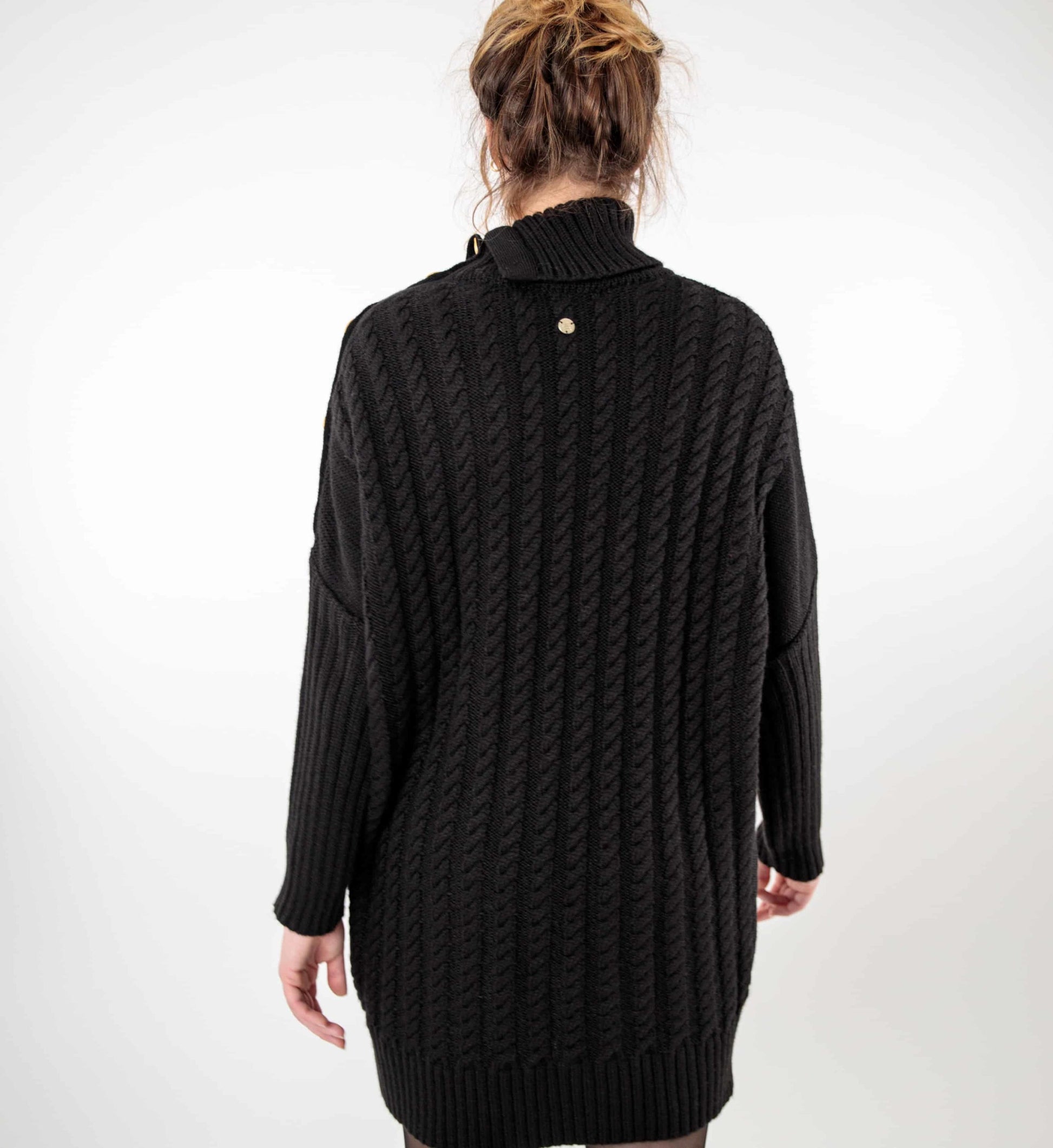 Loose cable-knit dress