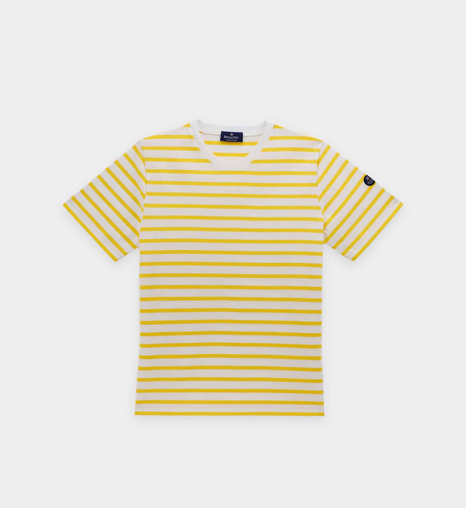 Two-tone striped short-sleeved t-shirt