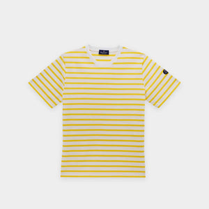 Two-tone striped short-sleeved t-shirt