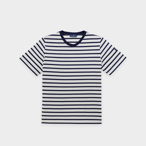 Two-tone striped short-sleeved t-shirt