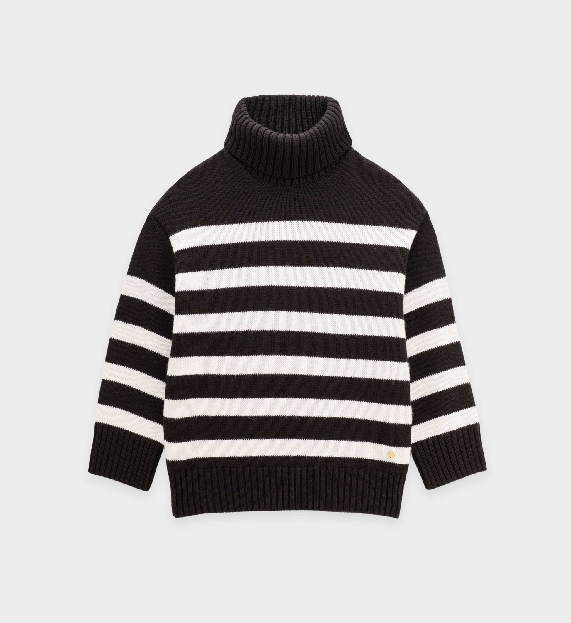 Loose striped turtleneck sweater