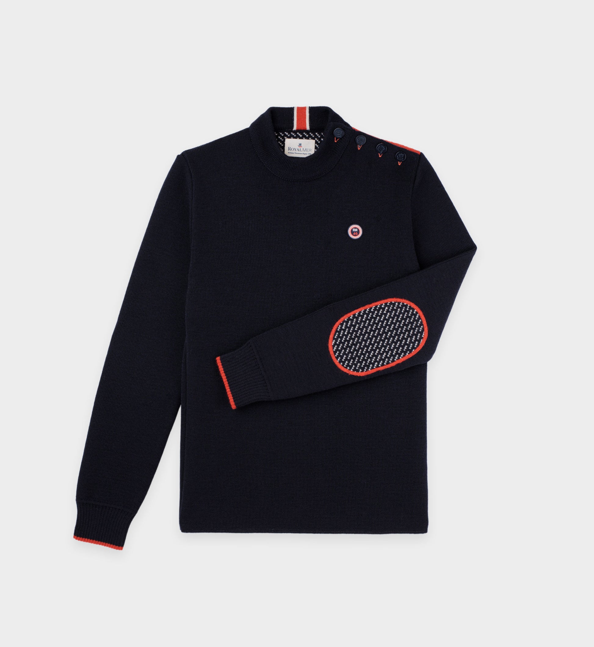 Pull marin col montant