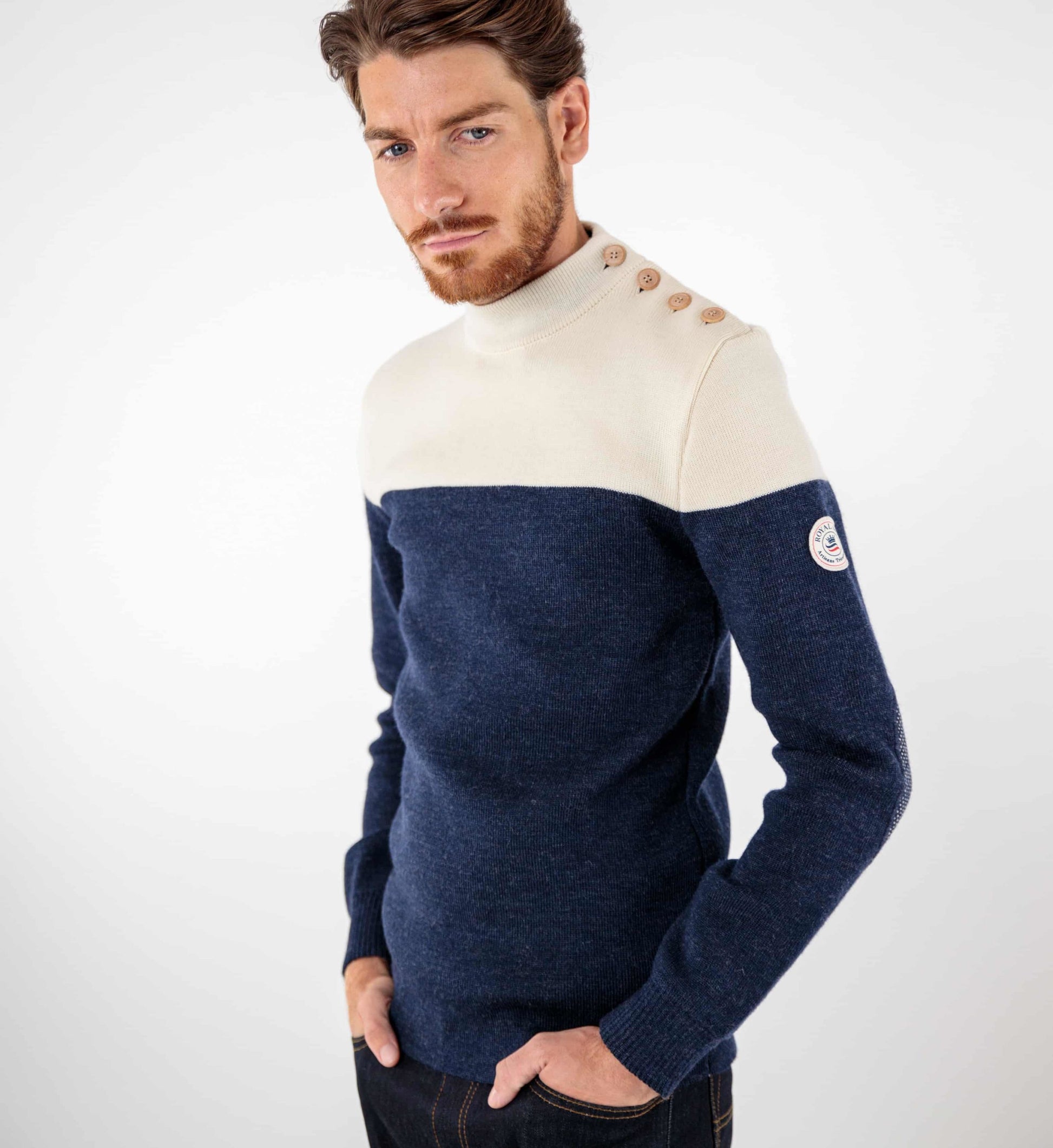 Pull marin bicolore