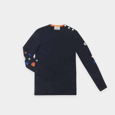 Plain sailor sweater with shell elbow patches