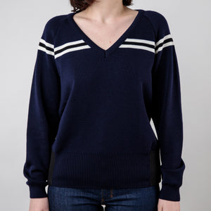 Pull col v empiècements néoprène